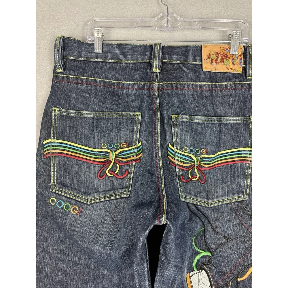 Vintage Coogi Australian Embroidered Baggy Jeans Mens 34x34 (Fits 35x31) Y2K